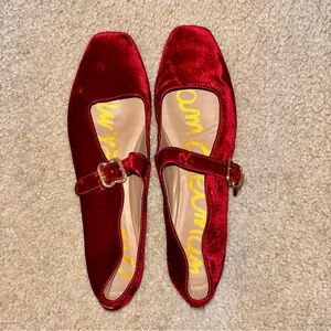 Sam Edelman Red Velvet Flats